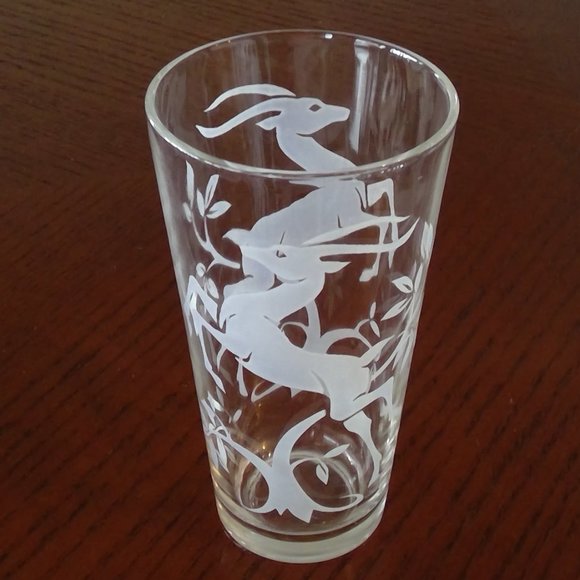 federal glass Other - Federal Glass White Gazelle Deer Drinking Glass